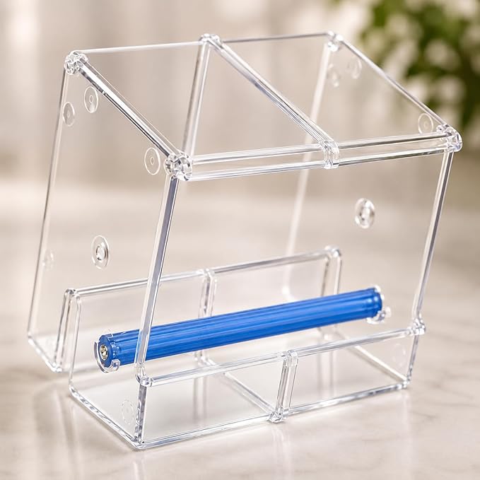 Bonka Bird Toys Seed No Mess Bird Feeder Parrot Cage Accessory Seed Treat Enclosure Pet, Canary, Parrotlet, Budgies, and Similar Breed Sizes