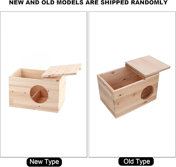 Natural Wooden Breeding Box,Pet Nesting and Hiding House,Nest Cage for Chinchillas Squirrels Hamster Bird Small Animals