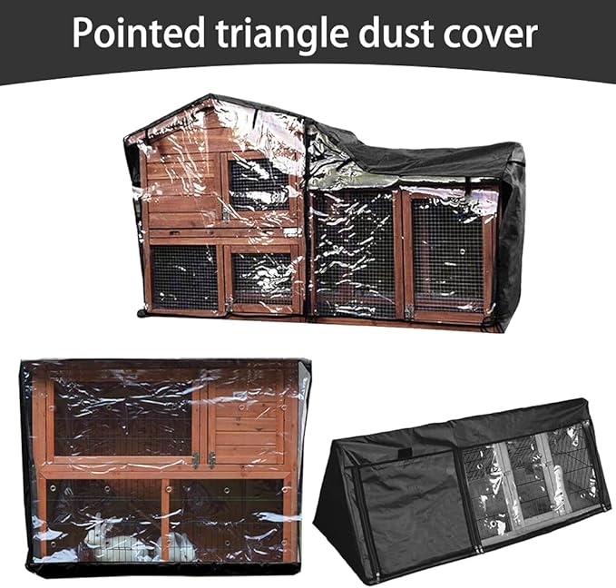 Rabbit Hutch Cover 210D Durable Thermal Covers Pet Crate Covering for Cage with Pointed Window Easy to Install Two Size Pet Crate Cover Large