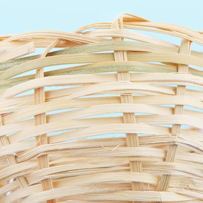 4 Pack Tiny Handwoven Bamboo Bird Nest Cage House Hatching Breeding Cave with Hook for for Small Bird Parrot Budgie Parakeet Cockatiel Conure Lovebird Finch Canary Cockatoo African Grey