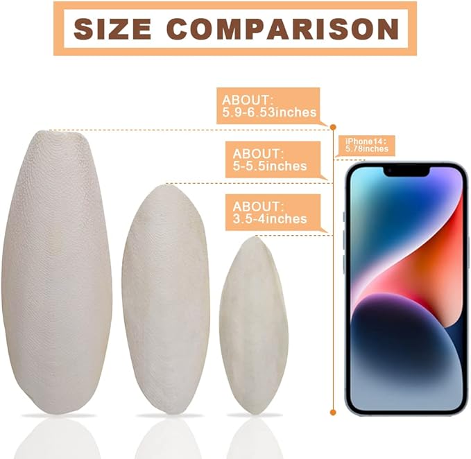 6.29"-7" Large Cuttlebone for Birds, Parakeets Cuddle Bone, Cuttlefish Bone for Sharp Beaks, Natural Calcium for Parrots Tortoise, 4pcs