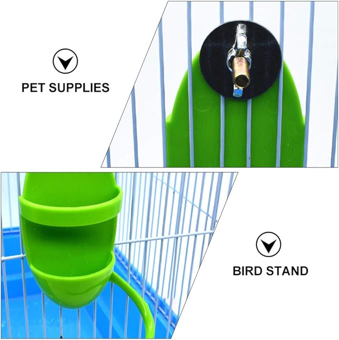 POPETPOP Cuttlebone Holder for Bird Cage: 2Pcs Bird Feeding Cup Plastic Cuddle Bone Feeding Racks Food Holder for Parakeet Cockatiel Conure Love