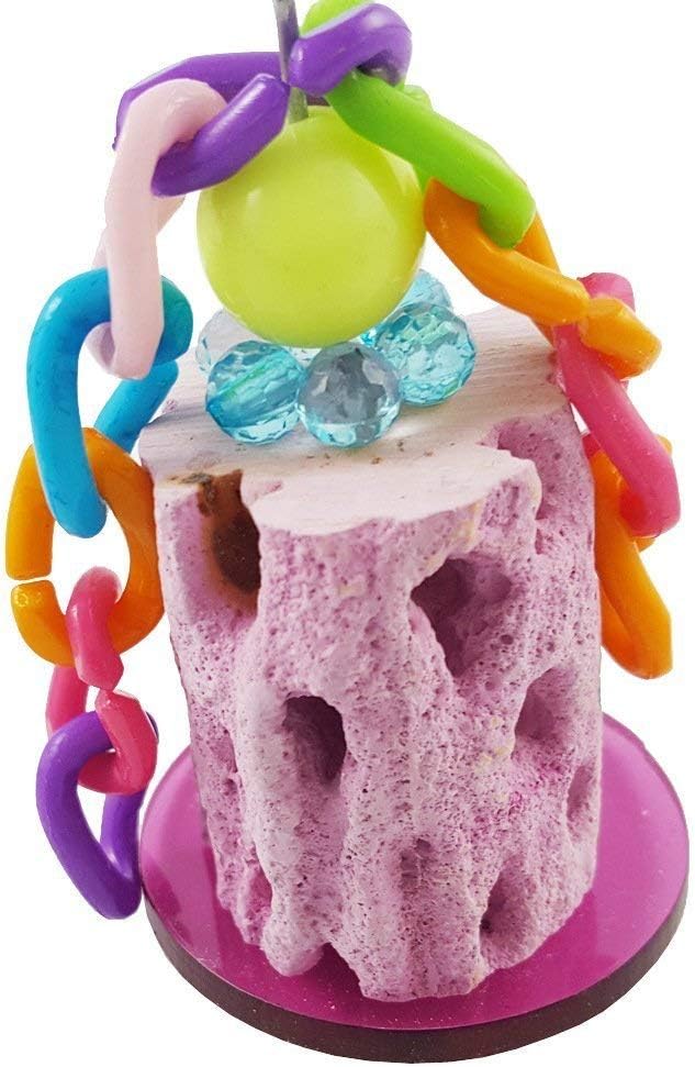 Wontee Bird Calcium Teeth Grinding Chew Treats Toy for Parrot Parakeet Cockatiel Conure Gerbil Rat Mouse Guinea Pig Chinchilla