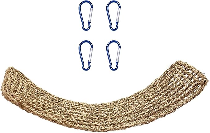 20.5 x 7.9 Inches Bird Seagrass Mat, Natural Seagrass Woven Bird Net Hammock Mat, Cage Accessories, Climbing Rope Ladder Chew Toys for Parrots Cockatoos Lovebird Cockatiel Budgie Hamster Parakeet