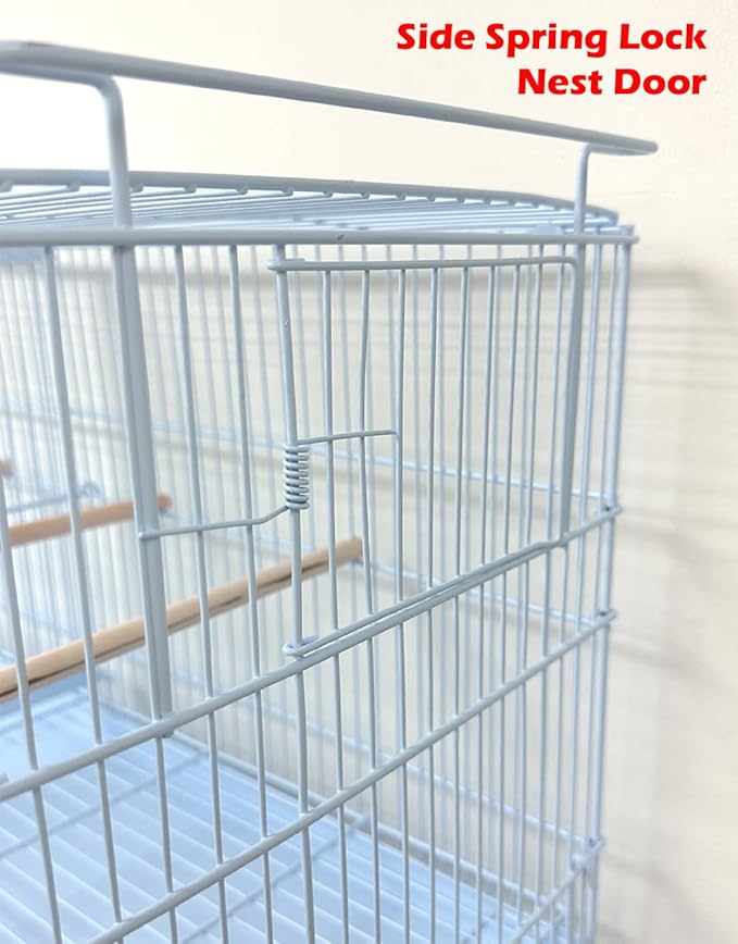 White Stackable Breeder Bird Flight Cage Side Breeding Nest Box Door with Removable Divider (White, 26.5"x11"x15"H Lot-4)