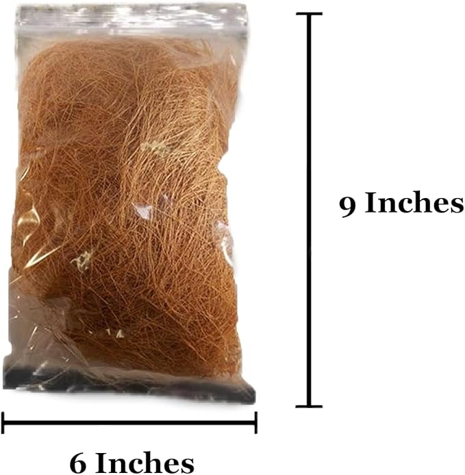 SunGrow Finch Coconut Fiber, Loose Bedding Substrate for Birds Nest Cages, Nesting Material for Budgie Hummingbird Canary Parakeet, 3 oz