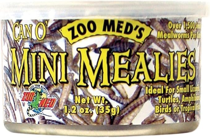 Zoo Med 2 Pack of Can O Mini Mealies Pet Food, 1.2 Ounces Per Can