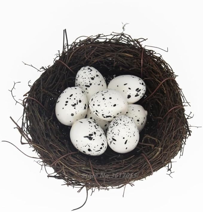 Birds Nest Easter Rattan Nest Decorating, Artificial Natural Bird Nest Kit for Easter Crafts Home Garden Decor Wedding Party Decor Easter Decor