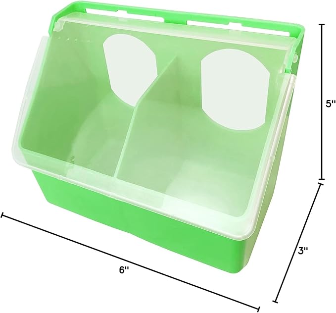 Pigeon Feeder Water 2 Pack Quail Bird Chicken Feeder Water Dispenser Drinkers with 2 Hole Pet Bowls & Feeders Eat Food (Two Hole (Green))