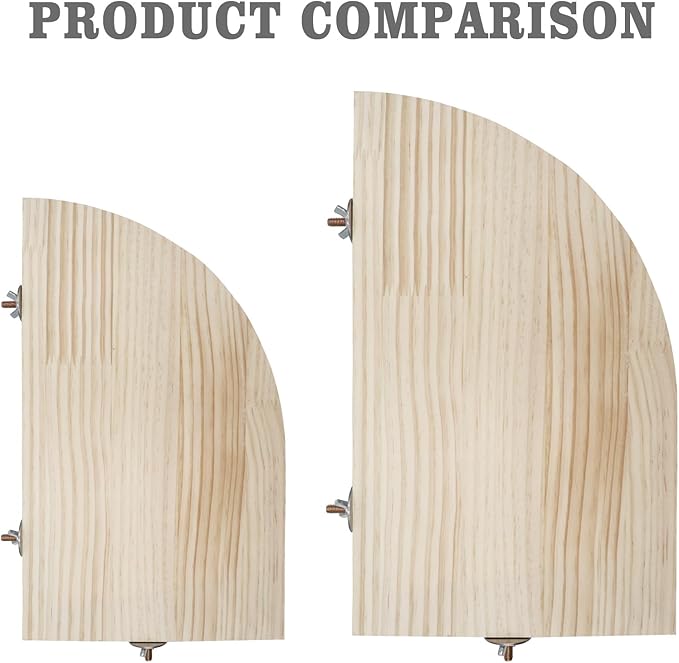 Bird Perch Stand Platform, 15.7 × 10.2 Inch Large Natural Wooden Small Animals Cage Shelf, Cage Accessories for Parrots Parakeets Cockatiels Rats Hamster Guinea Pig Conure Chinchillas