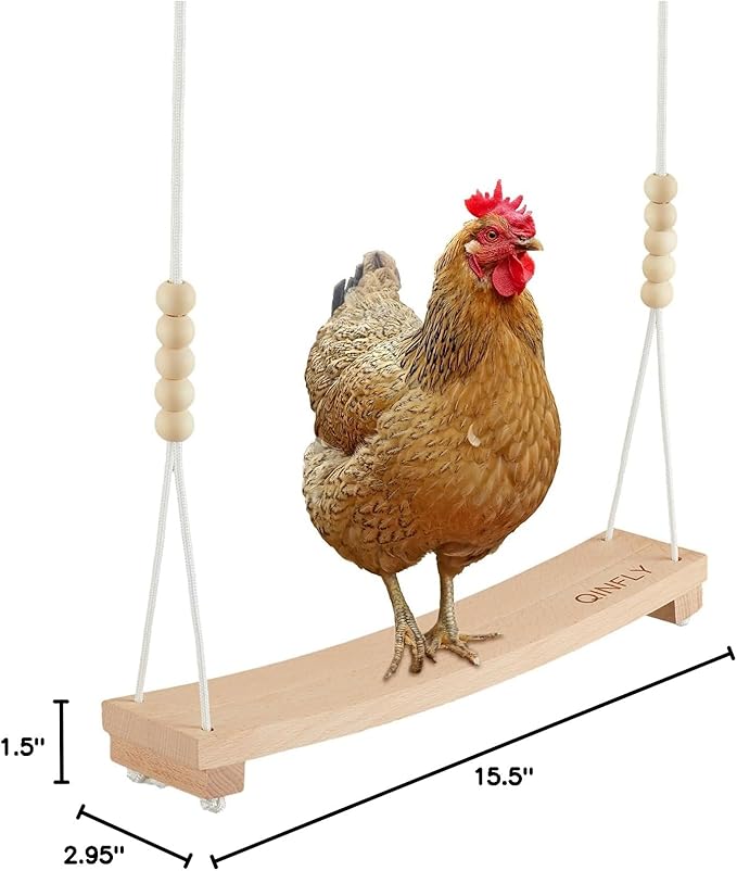 Arc-Shaped Chicken Swing Heavy Beech Wood Chicken Toys for Coop Handmade Chicken Swing for Hens Chicken Coop Accessories