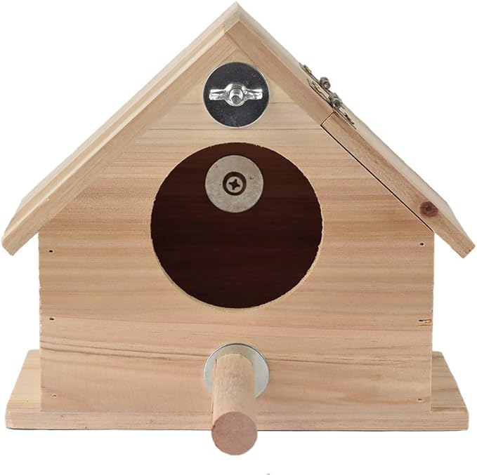 OMEM Wooden Parrot Breeding Box Birds Nests Parrot House Wooden Breeding Box Birdcages Stand Accessories