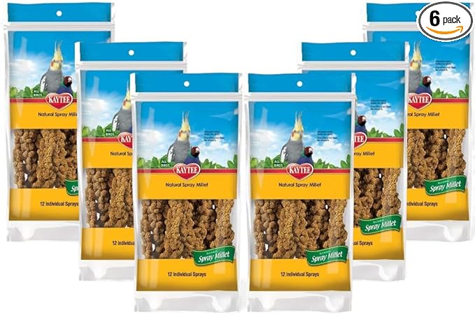 Natural Millet Spray 12count. 6 Pack Bundle, 72 Total.