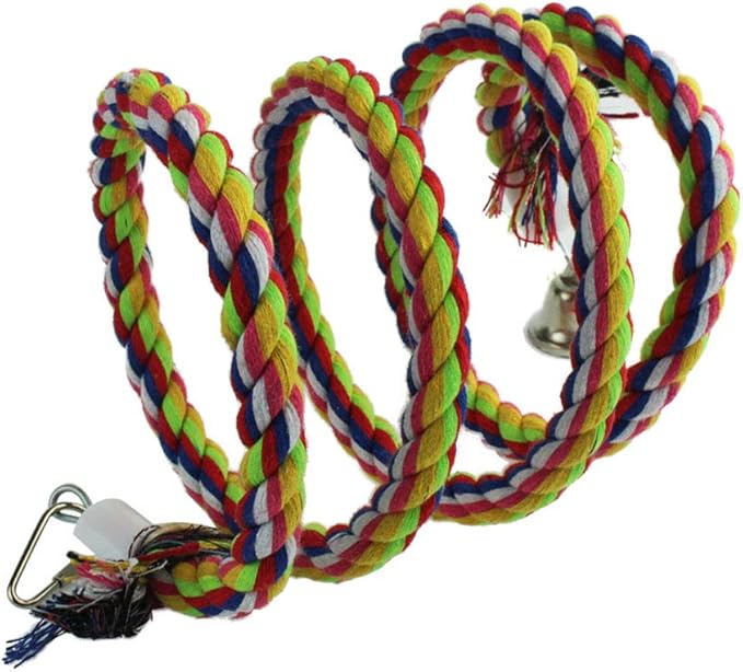 2pcs 63in Bird Perch Rope Bungee Bird Toy Pure Natural Parrot Cage Parrot Chewing Toy