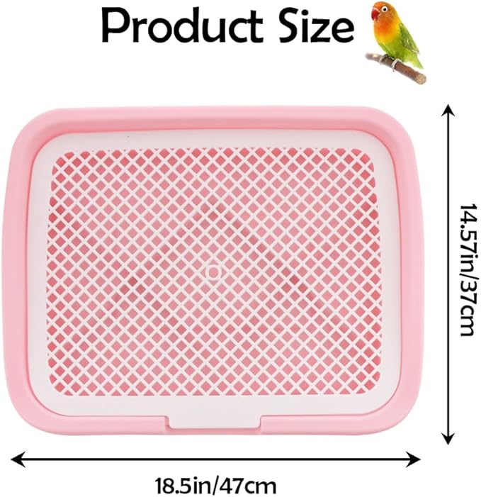 Bird Feeding Table Large Birdkeeping Station Birdcage Accessories for Bird Parrot Parakeet Budgies Cockatiel Lovebird (Pink)