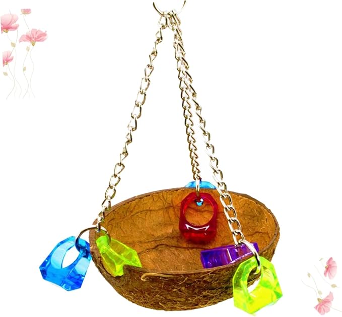 BESPORTBLE Parrot Hanging Nest Coconut Shell Bird Nest Creative for Birds Random Color