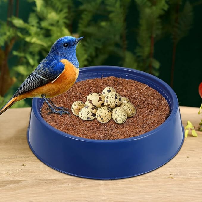 Ipetboom Pigeon Nest, Reusable Bird Nest Set with 5 Replaceable Pads for Indoor and Outdoor Use, Durable Plastic Bird Pad for Breeding, 10.23 X 10.23 X 2.44 Inches, Blue