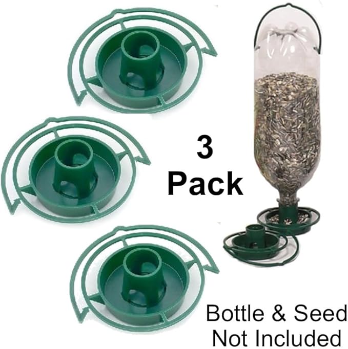 Gadjit Soda Bottle Bird Feeder – 3 Pack | Turn Soda Bottles into Eco-Friendly Wild Bird-Seed Feeders | Fun DIY for Kids, Scouts, Clubs, Grandparents | Promotes Recycling & Reuse (Green)