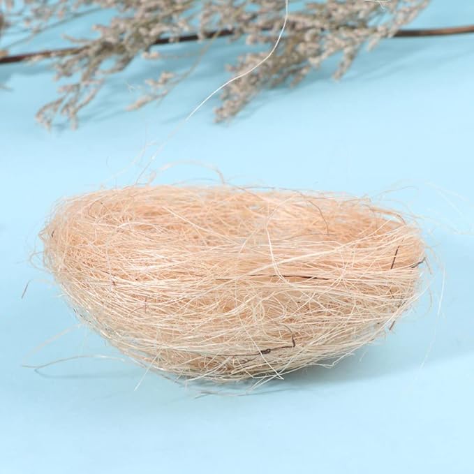 Hemoton 20Pcs Artificial Bird Nest, Rattan Birds Nest Crafts, Easter Bird Nest Decorating Kit for Crafts, Easter, Party, Wedding, Patio (Flaxen)