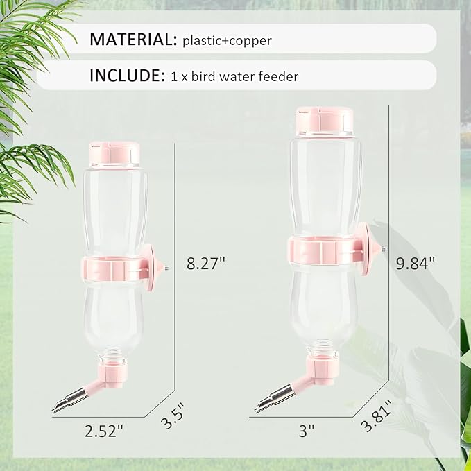 La La Pet®Bird Water Dispenser for Cage Detachable Bird Automatic Refilling Waterer Drinking Supplies for Parrot Parakeet Cockatiel Conure Large