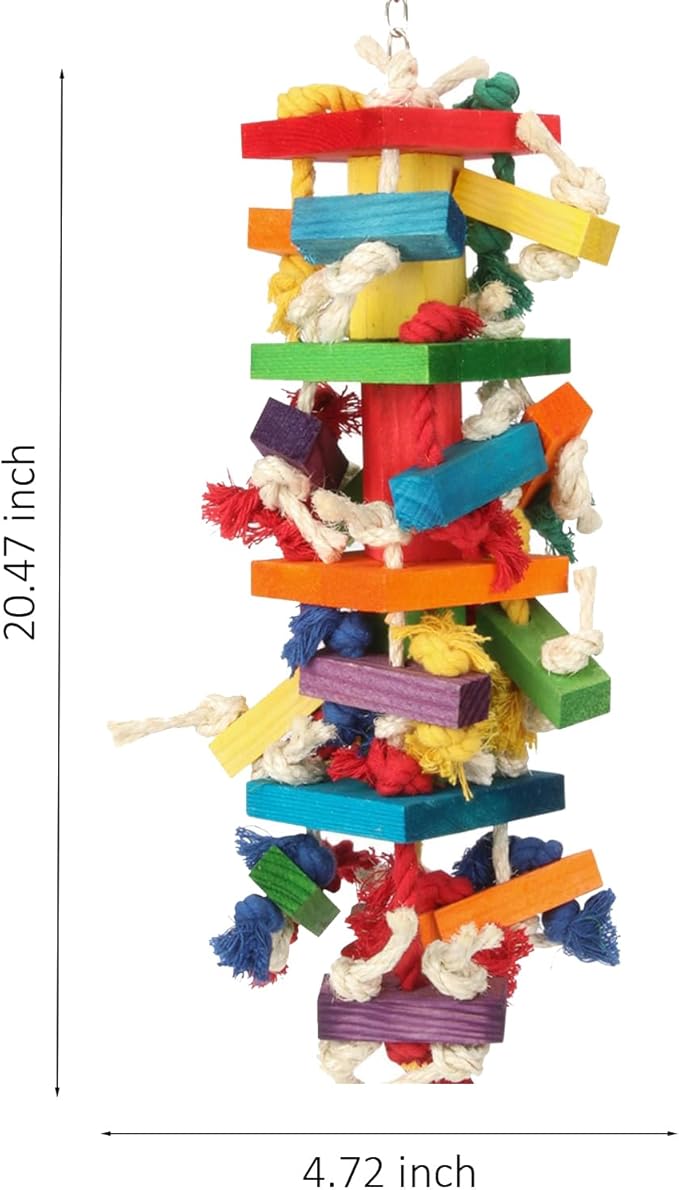 Extra Large Bird Parrot Toys for Macaws, African Greys, Amazons – Durable Parrot Chew Toy for Large Birds