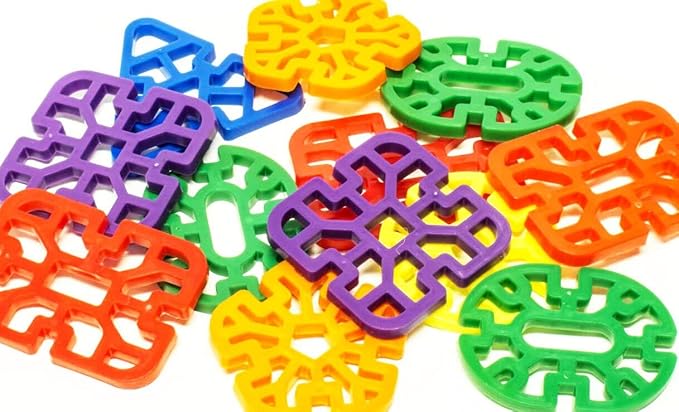 Bonka Bird Toys 3150 Pk12 1.50" Diameter Colorful Plastic Snowflakes Parrot Foot Talon Cage Toy, Conure, Ringnecks, Pionus, and Similar
