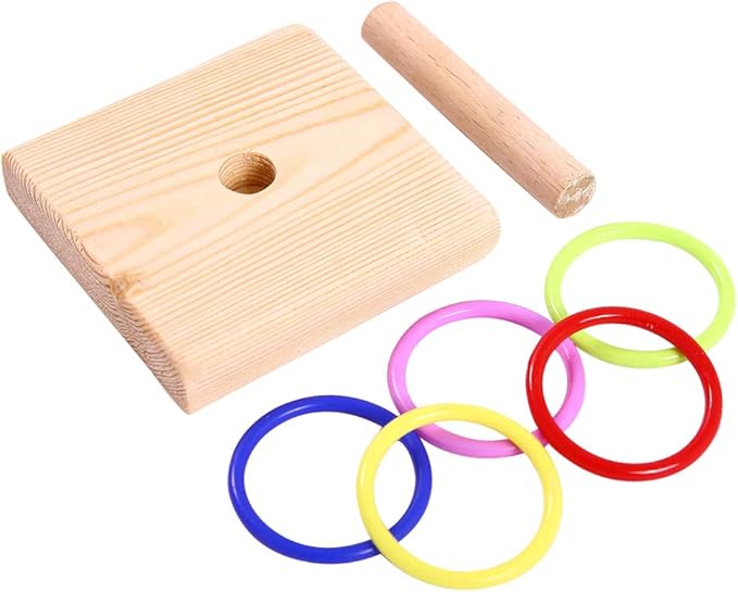 QBLEEV Bird Training Ring Toy, Parrot Trick Tabletop Toys, Educational Stacking Color Rings, Cage Toys