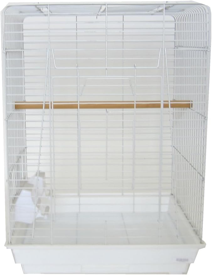YML 20-Inch by 16-Inch Small Open Play Top Parrot Bird Cage, White
