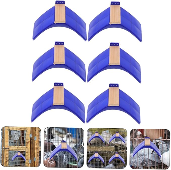 Angoily Solid Wood Pigeon Perch Stand 6Pcs Bird Rest Frame Rack for Pigeon Cage Accessories Indoor Outdoor Bird Playground
