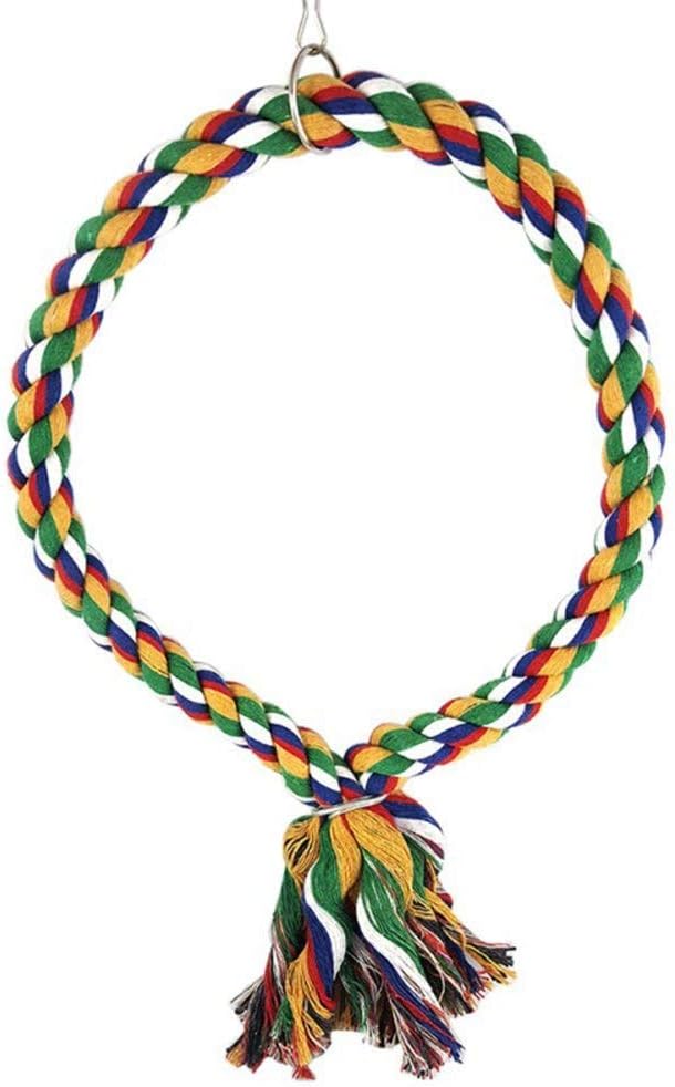 Litewoo Bird Swing Toy Colorful Cotton Rope Perches for Parrots Budgie Parakeet Cockatiel Conure Finch Lovebird