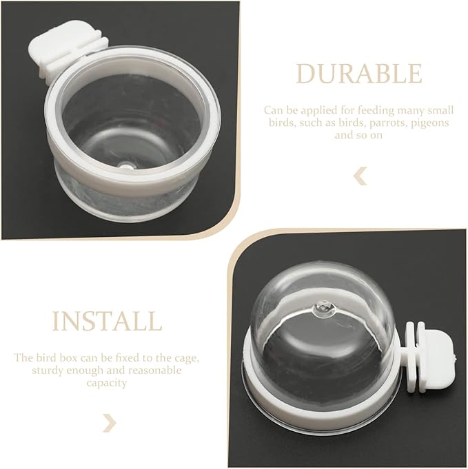 Mipcase 5pcs Parrot Bowls Multi-Function Bird Feeders for Cage Transparent Bird Supply Easy Installation for Parrots Cockatiels and More