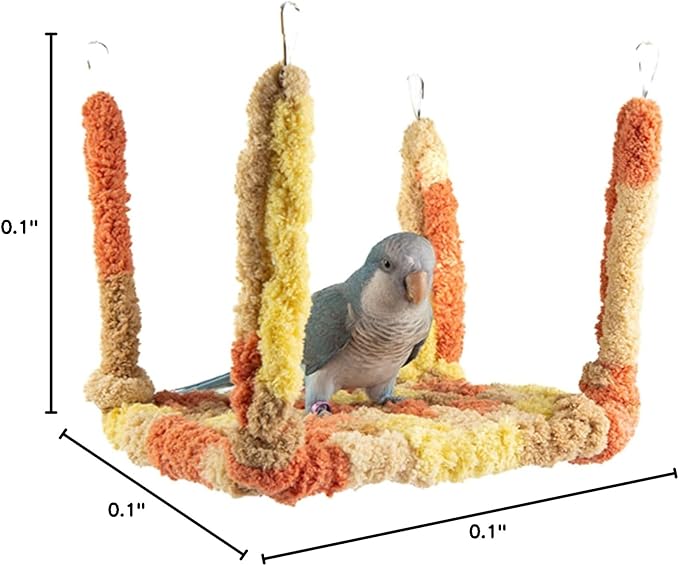 Bird Plush Perch Swing Four Season Warm Hammock Nest Bed for Parrot Budgie Parakeet Cockatiel Lovebird