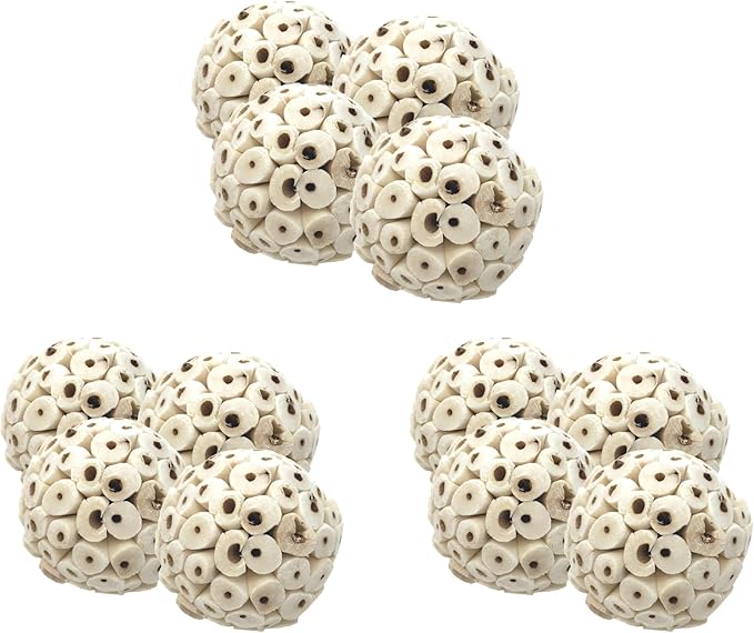 Bonka Bird Toys Mini Sola Atta Balls Foot Talon Craft Part Parrot Cage Toy Cockatiel, Conure, Caiques, and Similar Breeds (3892 Pack 12)