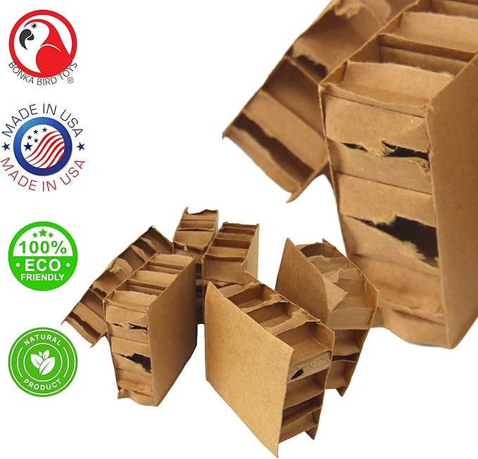 Bonka Bird Toys 2293 Pk6 3.50" Cardboard Squares Parrot Foot Talon Cage Toy, Amazon, African Grey, Conure, and Similar
