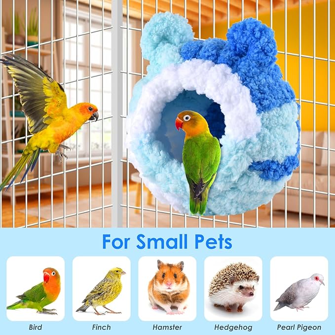 KATUMO Conure Nest, Bird Breeding Nest Parrotlet Snuggle Hut Lovebird House Bed for Conure Lovebird Canary Finch Coneshape Birds Hamster Small Pets