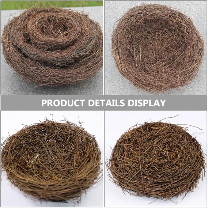 Bird Nest Rattan Nest Craft for Home and Garden Decoration 6Pcs Coffee Color Perfect for Easter and Rustic Decor