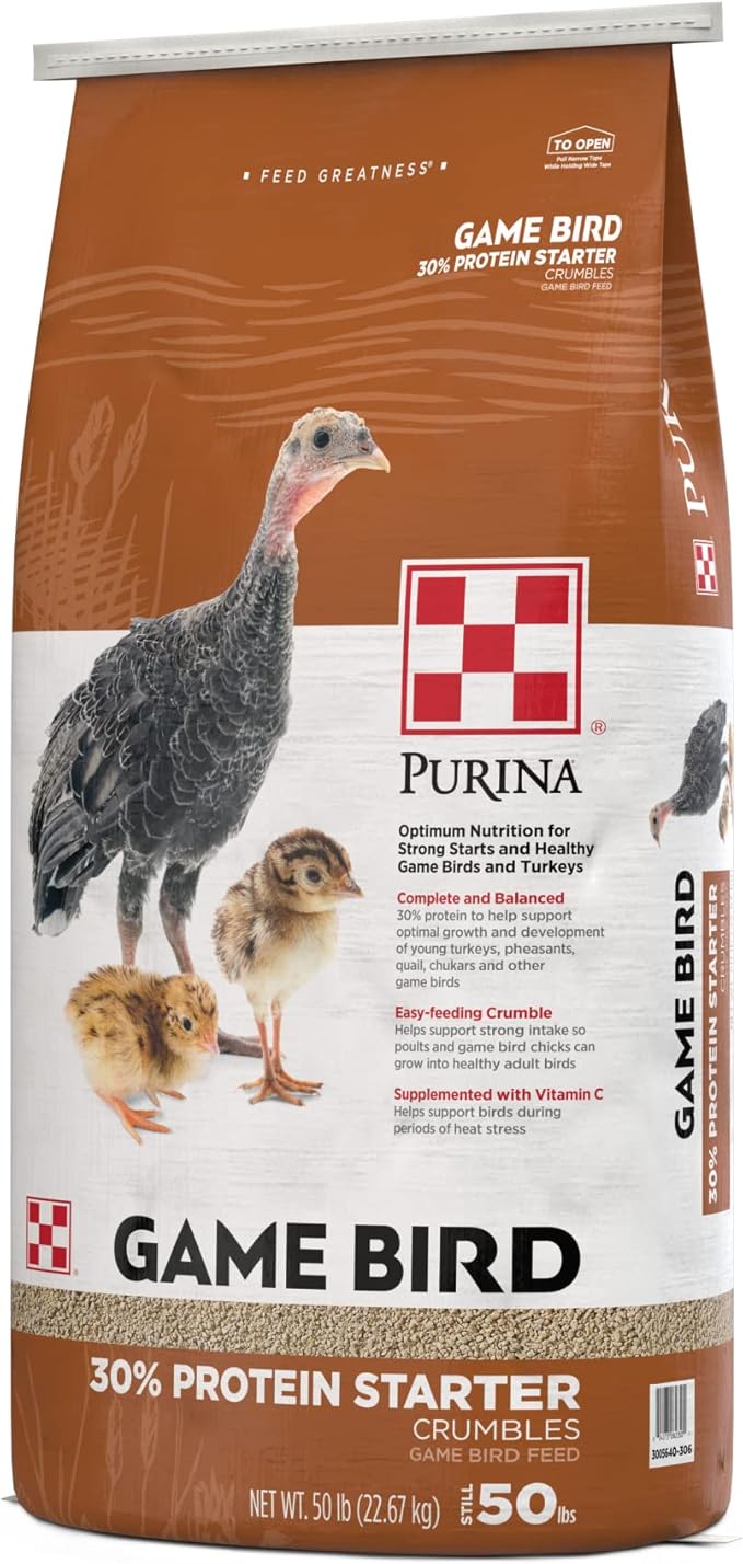 Purina® | Game Bird + Turkey Startena Complete Feed | 50 Pound (50 lb.) Bag