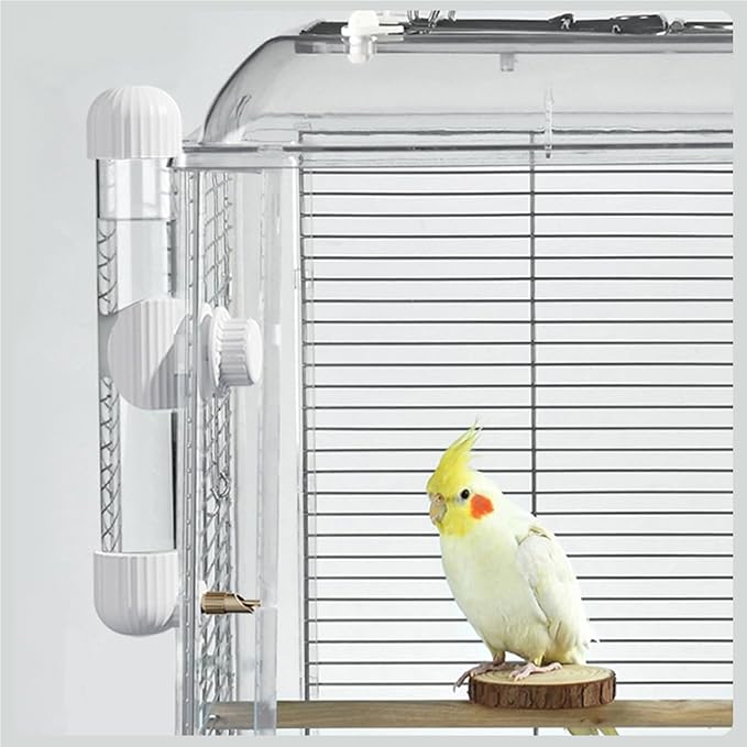 7.4 Fl Oz Bird Water Feeder No Mess Bird Cage Suspended Automatic Water Dispenser Parakeet Cockatiel Finch Lovebirds Budgies Canary (Green,7.4 fl oz (220ml))