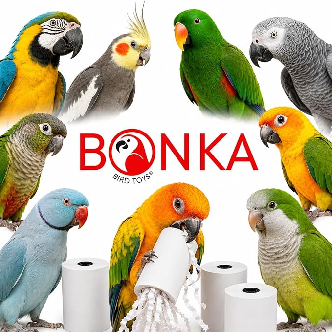 Bonka Bird Toys 3135 Pk4 Large Shredmaster Refill for Birds, 3" Tall x 2.25" Wide, 100% Bird-Safe Materials, Designed for Large Shredmaster Toy, Ideal for Medium to Large Birds