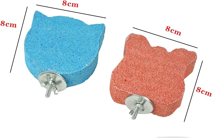 2 Pcs Bird Cage Grinding Platform Stand Parrot Calcium Perch Small Animals Beak Stone Foot Claws Trimmer Parakeets Natural Chewing Toys for Small Medium Birds Budgies Conures Cockatiels Rats