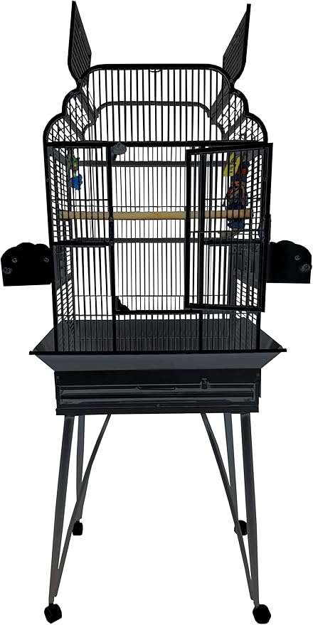 A&E Cage B-2217 Black Victorian Open Top Bird Cage, 22" x 17"