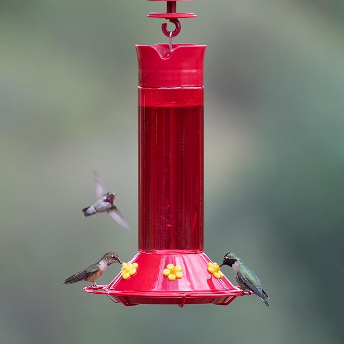 Perky-Pet 409 Hummer’s Favorite Red Plastic Hummingbird Feeder – 30 oz
