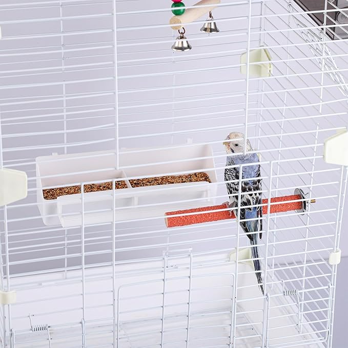 IBWell 4 Pack Bird Feeder for Cage Bird Food Bowl Parakeet Feeder Bird Water Parrot Feeder