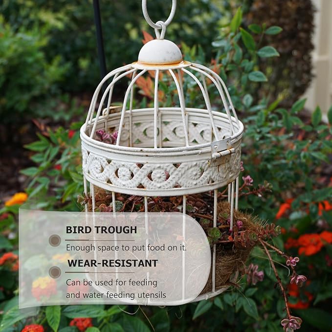 Zerodeko 6Pcs Bird Food Trough, Plastic Bird Cup Cage Feeding Cups, Feeder Thick Semicircle Food Box, Transparent