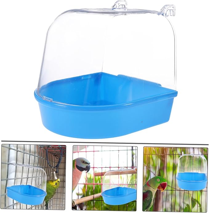 HANABASS Creative Parrot Bath Box Small Bird Shower Container for Bird Cage Accessories Material Safe and Practical Design