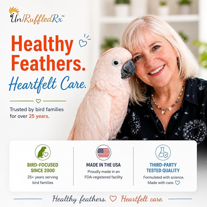 UnRuffledRx™ Red Palm Oil for Birds & Parrots - Provides Nutritional Support - Ethically Produced Organic Red Palm Oil to Support Feather & Skin Health