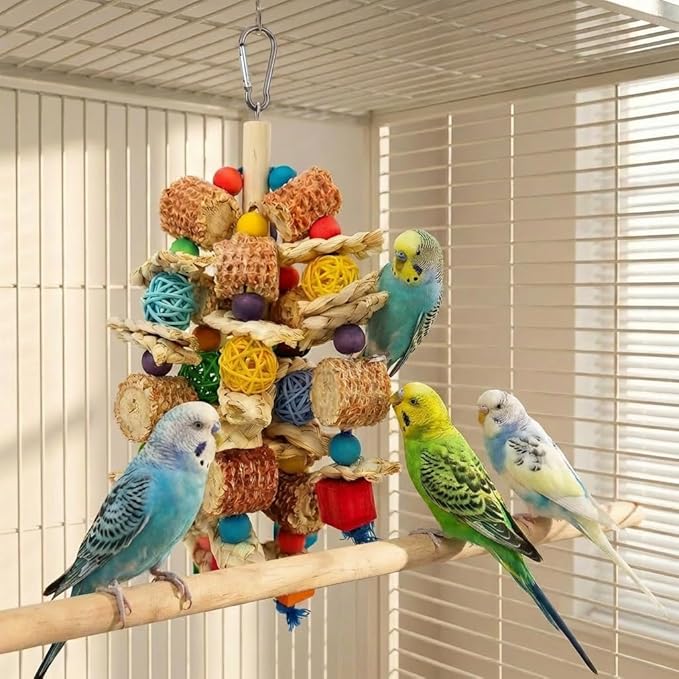 Parrot Chew Toys Bird Chew Toys Bird Toys with Natural Corn Cob for Small and Medium-Sized Macaws,African Grey,Cockatoos,Amazon Parrots,Parakeet,Cockatiel,Sun Conure, Lovebird