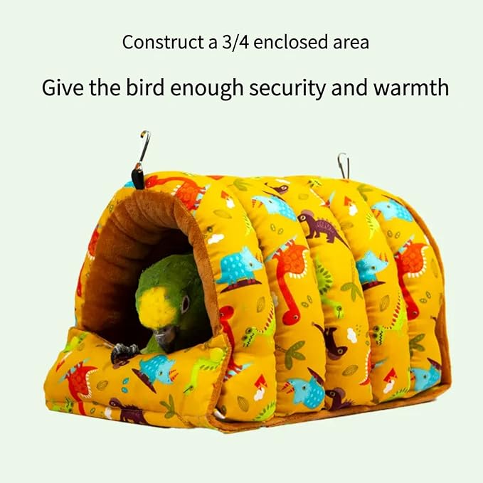 Parrot Warm House Bird Nest Winter Hanging Hammock Birds Sleeping Bed Parrot Hideway Bed Washable for Parrot Parakeet Cockatiels Budgies Lovebird (M,Forest Green)