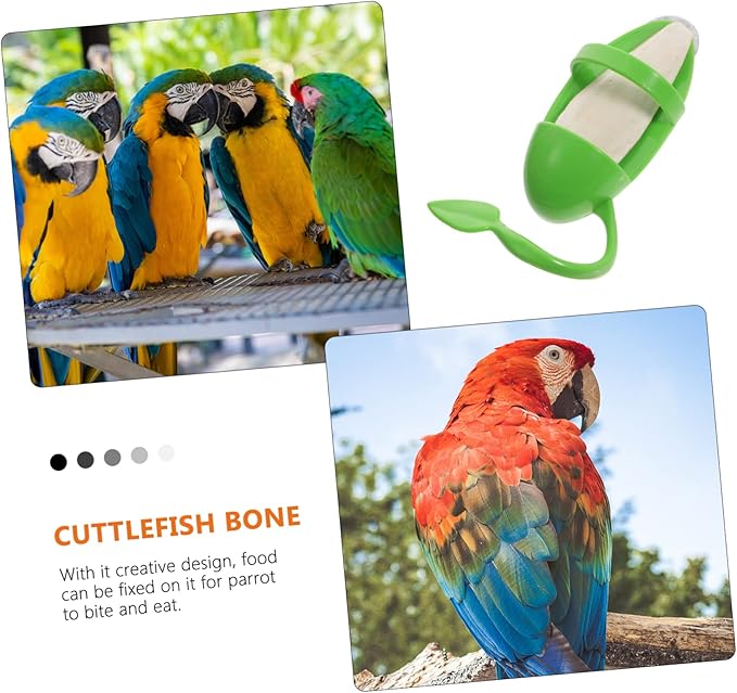 UKCOCO 3-Piece Parrot Cuttlebone Stand Bird Feeding Rack Vegetable Holder Budgie Food Bowl and Cuttlefish Bone for Snails Bird Cage Accessories