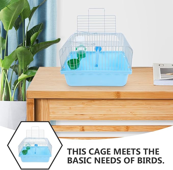 BESPORTBLE Portable Bird Travel Carrier Cage with Perch Food Box Waterer Transparent Bird Parrot Carrier Cage